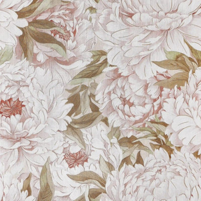 I Love Wallpaper Beautiful Blooms Wallpaper In Peach White With Gold from B&Q
