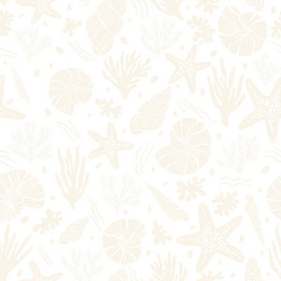 I Love Wallpaper Seastars And Seashells Wallpaper In Ivory from B&Q