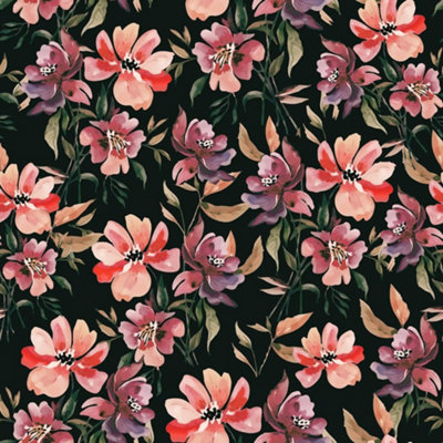 B&Q -  Deep Petal Drift Wallpaper In Deep Green