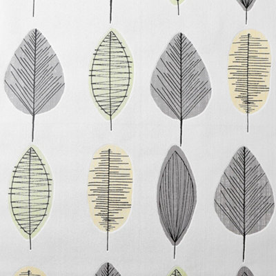B&Q -  Sample Of Nordic Leaf Wallpaper In Autumn Shades On White