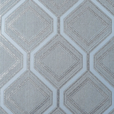B&Q -  Sample Of Regal Geo Wallpaper In Slate Grey