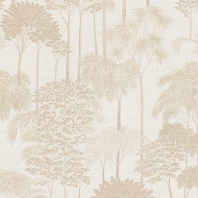 B&Q -  Sample Of Canopy View Wallpaper In Gold On Cream
