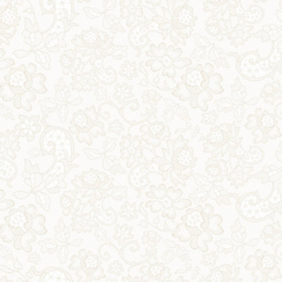 B&Q -  Sample Of Brussels Lace Wallpaper In Cream