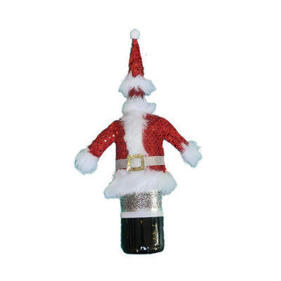 HSD Champagne Bottle Santa Jacket & Hat OutfitFestive Christmas Decoration For Holiday Parties & Celebrations from B&Q