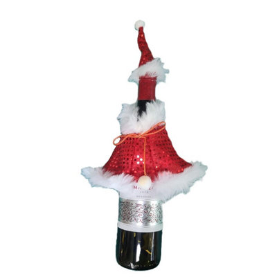 HSD Champagne Bottle Christmas Skirt & Hat OutfitFestive Decoration For Holiday Parties & Celebrations from B&Q