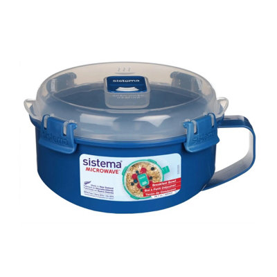 Sistema Round Breakfast Bowl (Blue850Ml) Food Storage ContainerLeak-Proof & Bpa Free from B&Q