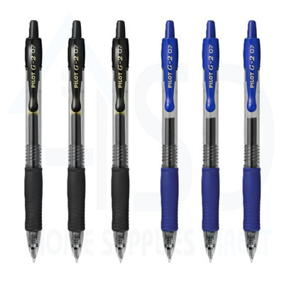 Pilot G-2 Rollerball Pen Set12 Pack (BlueBlack) 0.7mm Medium TipBoldSmooth Writing from B&Q