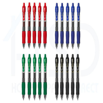 Pilot G-2 Rollerball Pen Set20 Pack (RedBlueGreenBlack) 0.7mm Medium TipBoldSmooth Writing from B&Q