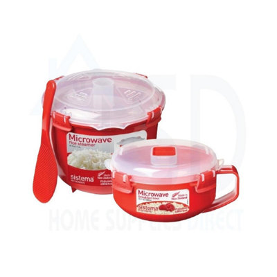 Sistema 2.6L Rice Steamer & 850Ml Round Breakfast BowlBpa-Free Microwave Set from B&Q