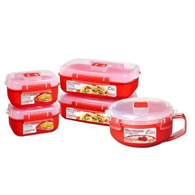 Sistema Rectangular Lunch Box Set (2 X 1.25L + 2 X 525Ml) + 850Ml Round Breakfast BowlBpa-Free Microwave & Freezer Safe from B&Q