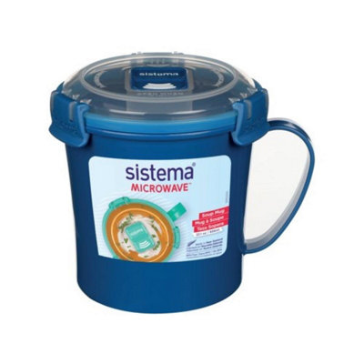 Sistema Microwave Blue Medium Soup Mug 656MlBpa-Free & Eco-Friendly from B&Q