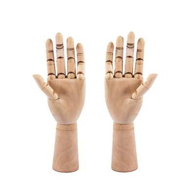Jakar Wooden Hand Manikin Set 12.5" 30Cm Large Male Right And Left Hands Articulated Models For Drawing And Anatomy Studies from B&Q