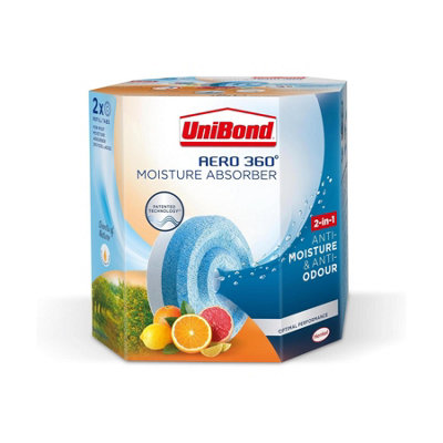 Unibond Aero 360 Sweet Citrus Moisture Absorber 450G(1 Loose Refills)Dehumidifier Damp & Odour Control from B&Q
