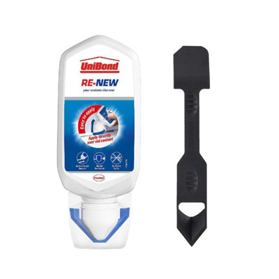 Unibond Re-New White Silicone Sealant 80Ml + 2-In-1 ToolAnti-Mould Seal & Finish Kit from B&Q
