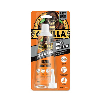 Gorilla Grab Adhesive 80Ml White Tube12 PackWaterproofHeavy Duty Construction Glue For Instant Bonding from B&Q