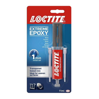 B&Q -  Extreme 1 Minute Epoxy Glue 11Ml (2 Pack)Strong2-Part Adhesive For MetalWoodPlasticCeramic & Diy Repairs