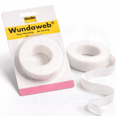 Vlieseline Wundaweb Iron On Hemming Tape 20M X 22mm (2 Pack)- No Sew Fusible Web For FabricCurtains & Clothing Repairs from B&Q