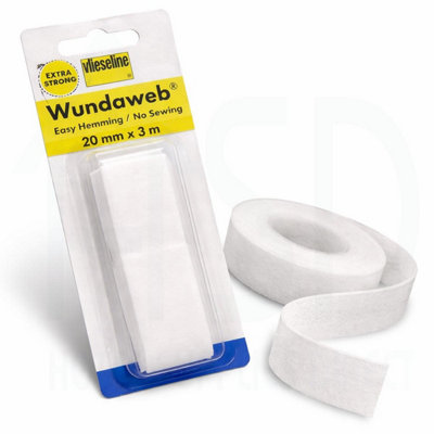 Vlieseline Wundaweb Iron On Hemming Tape 20mm X 3M (15 Pack)Extra Strong Fusible Web For ClothesCurtains & Fabric Repairs from B&Q