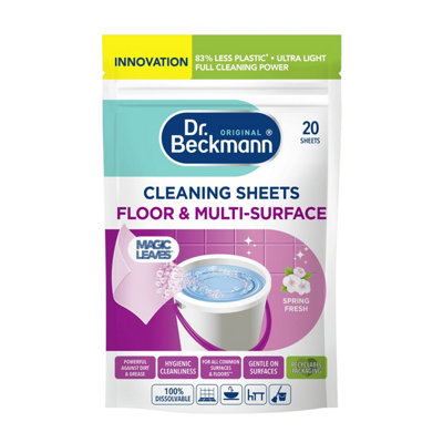 Dr. Beckmann Floor & Multi-Surface Cleaning Sheets (3 Pack X 20 Sheets)Spring FreshDissolvable Degreasing Cleaner Streak-Free from B&Q