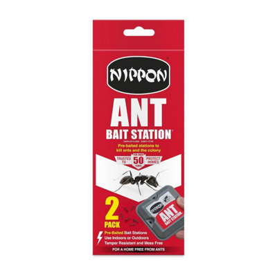 Nippon Ant Bait Station Twin Pack(8 Pack) Pre-BaitedTamper-ResistantIndoor & Outdoor UseKills Ants & Nests