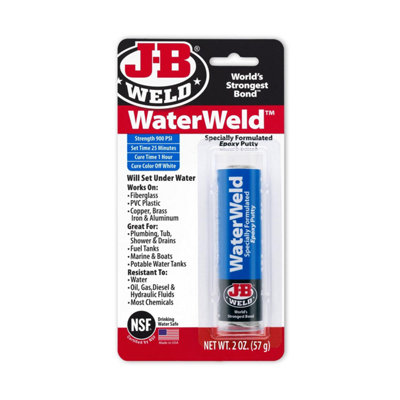 JB Weld J-B Weld Waterweld Epoxy Repair Putty (3 Pack)57G Off White Sticks25-Minute Set Time4370 Psi Strength from B&Q
