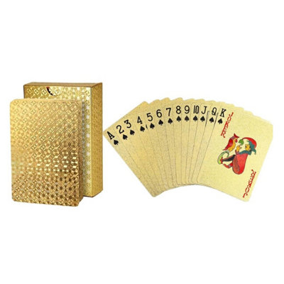 HSD Gold Foil Luxury Deck Of Playing CardsWaterproof Plastic Poker Cards For Professional Play & Family Game Nights from B&Q