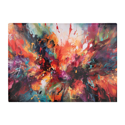 B&Q -  A Vibrant Abstract Painting Of Halloween Glass Chopping Board