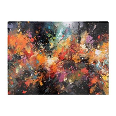 B&Q -  A Vibrant Abstract Painting Glass Chopping Board