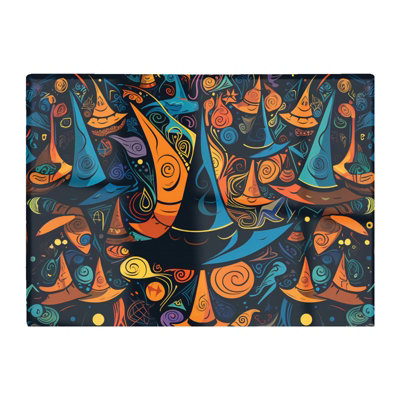 Warren Reed Designer Imaginative Abstract Witches Hats Glass Chopping Board from B&Q
