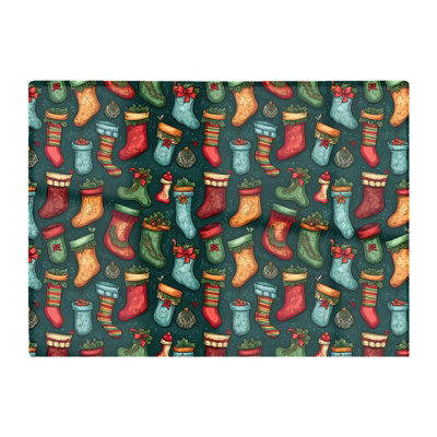 B&Q -  Christmas Stockings Glass Chopping Board