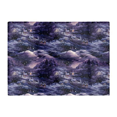 Warren Reed Designer Snowy Christmas Village On A Starry Night Glass Chopping Board from B&Q