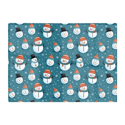 B&Q -  Jolly Christmas Snowmen Glass Chopping Board