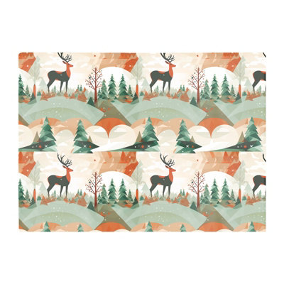 B&Q -  Reindeer On A Snowy Landscape Pattern Glass Chopping Board
