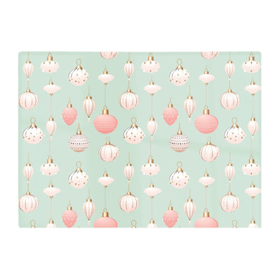 B&Q -  Christmas Decorations Pink And Green Glass Chopping Board