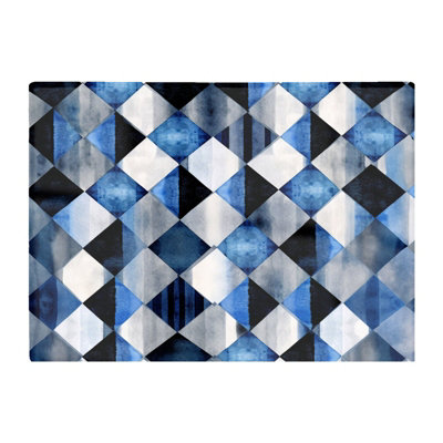 Warren Reed Designer Square Checkered Pattern Glass Chopping Board from B&Q