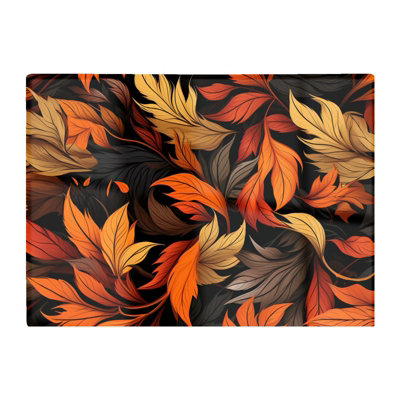 B&Q -  Autumn Leaves Design Glass Chopping Board