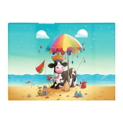B&Q -  Cow On A Beach Holiday Glass Chopping Board