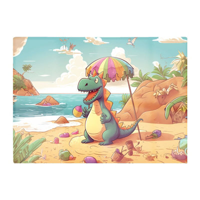 B&Q -  Dragon On A Beach Holiday Glass Chopping Board
