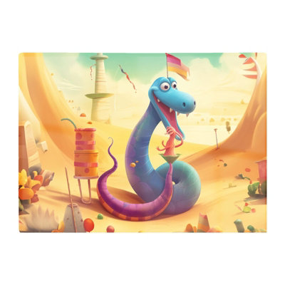 B&Q -  Snake On A Beach Holiday Glass Chopping Board
