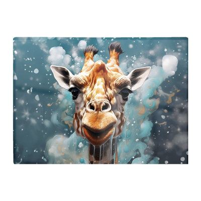 Warren Reed Designer Splashart Giraffe Face Glass Chopping Board from B&Q
