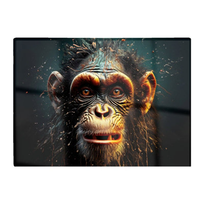 B&Q -  Splashart Monkey Face Glass Chopping Board