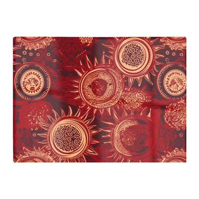 B&Q -  Abstract Red Moon And Sun Glass Chopping Board