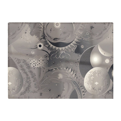 B&Q -  Abstract Moon Shapes Glass Chopping Board