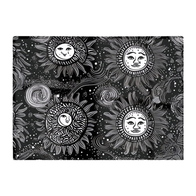 B&Q -  Moon And Sun White Black Glass Chopping Board