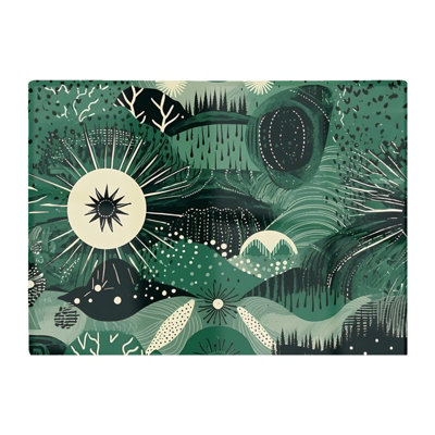 B&Q -  Abstract Green Moon Glass Chopping Board