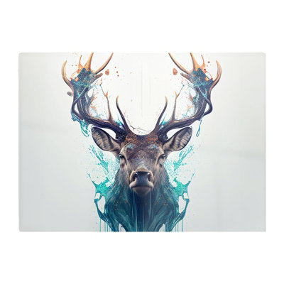 B&Q -  Stag Face Splashart Glass Chopping Board