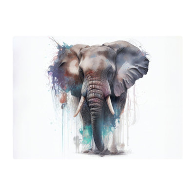 Warren Reed Designer Elephant Splashart Glass Chopping Board from B&Q