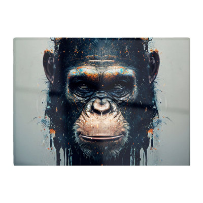 B&Q -  Gorilla Face Splashart Glass Chopping Board