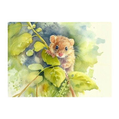 B&Q -  Dormouse Watercolour Glass Chopping Board