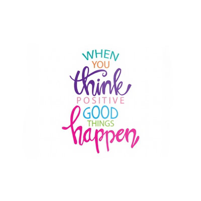 Warren Reed Designer When You Think Positive Good Things Happen Glass Chopping Board from B&Q